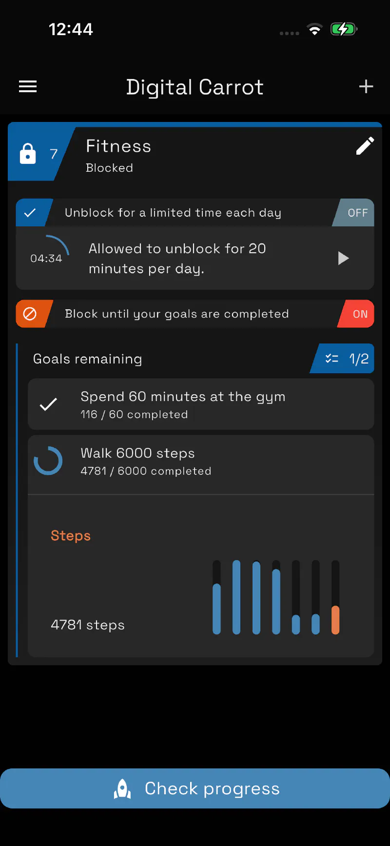 Pin your weekly progress