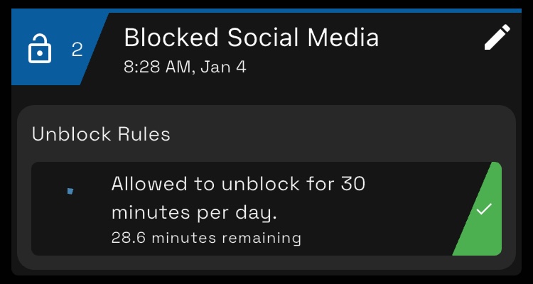 Limit myself to 30 minutes of scrolling per day